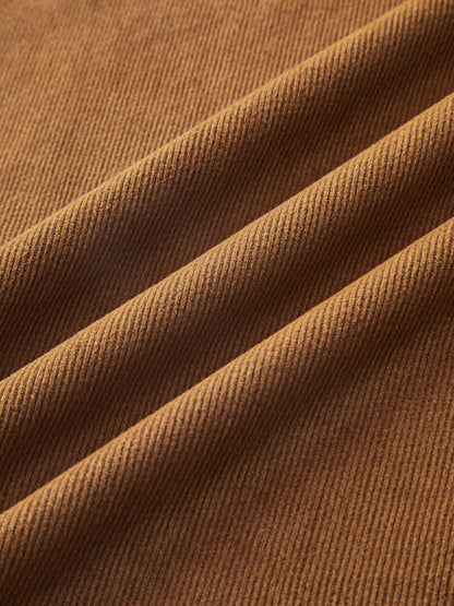 Belted Mid-Waist Corduroy Pleated Pants