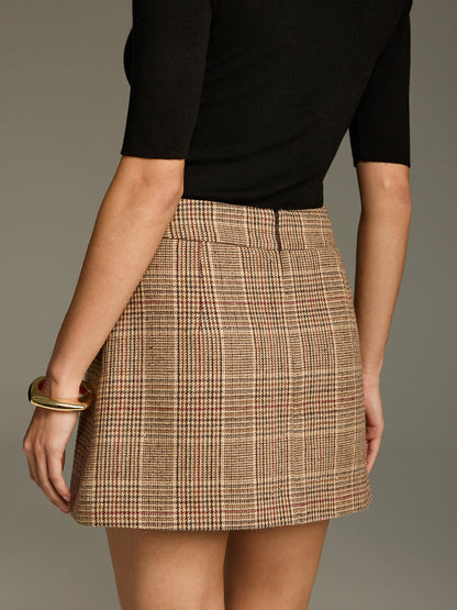 Tweed Plaid Mini Skirt