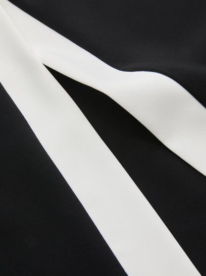 Color Block Metal Detail Midi Skirt