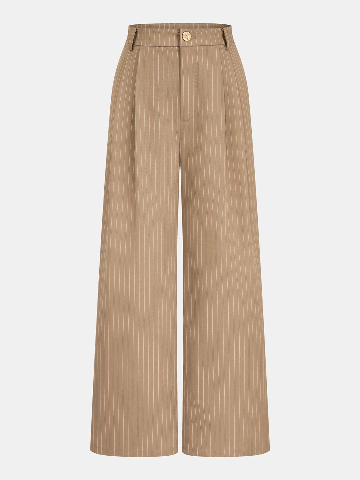 Pinstripe Button-Front Cami Top & Pants Set
