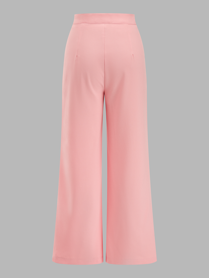 Lapel Halter Top & Wide Leg Pants Set