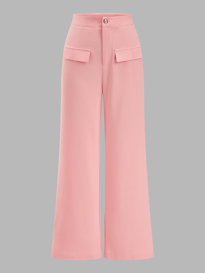 Lapel Halter Top & Wide Leg Pants Set