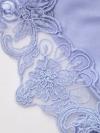 Lace Trim Tie-Front Balloon Leg Set