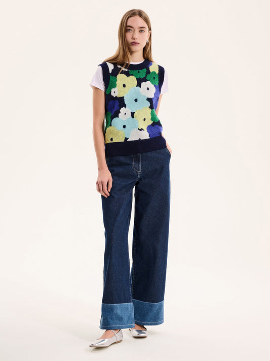 Bobbi Oversized Floral Sweater Vest
