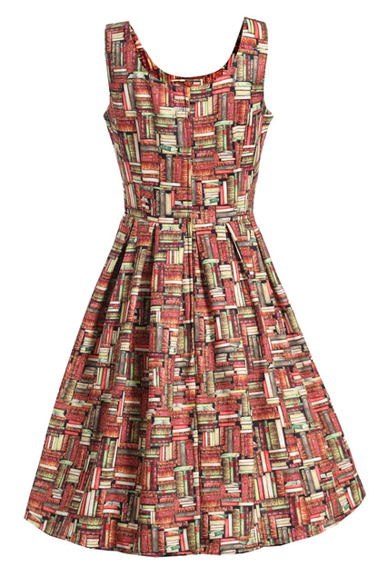 Amanda Book Print Tea Dress
