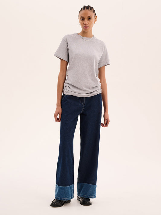 Jack Boyfriend Tee in Grey marl