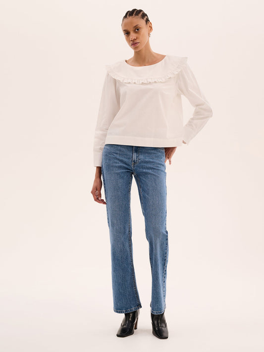 Briony Frill Blouse in White