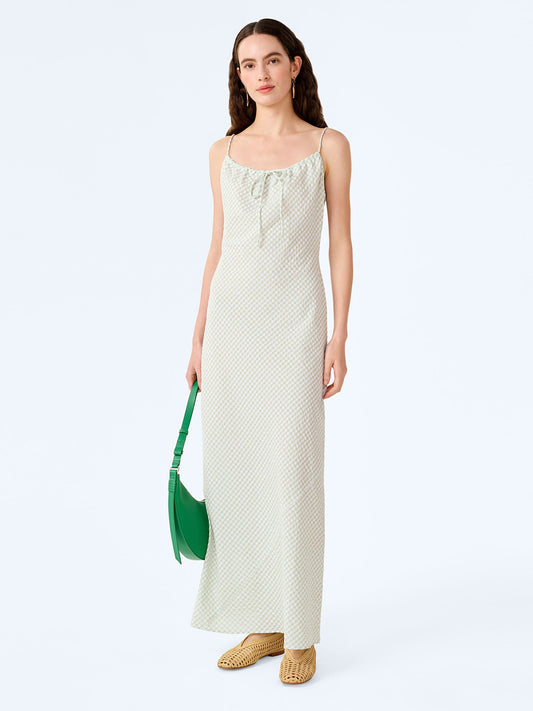 Cecile Dress in Mint and White Gingham