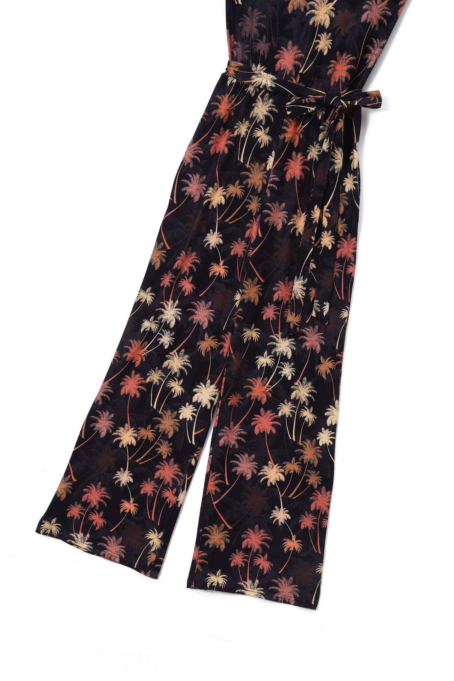 Brigitte Brown Palm Print Jumpsuit