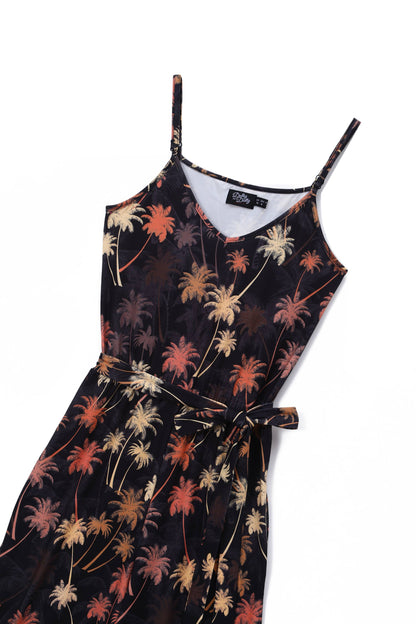 Brigitte Brown Palm Print Jumpsuit