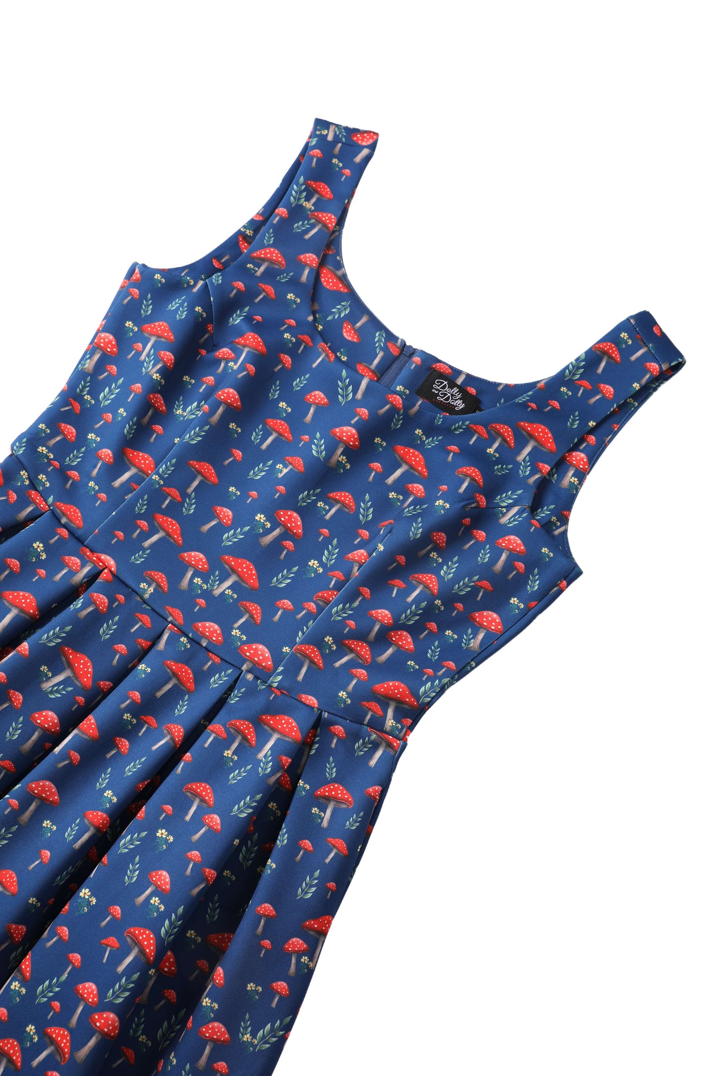 Amanda Mushroom Flared Dress In Blue