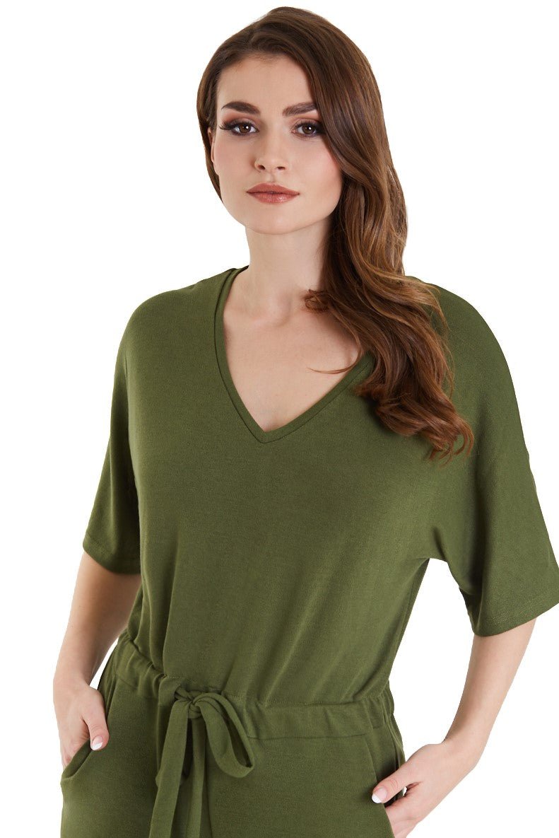 Charlotte Dark Green Wide Leg Jumpsuit