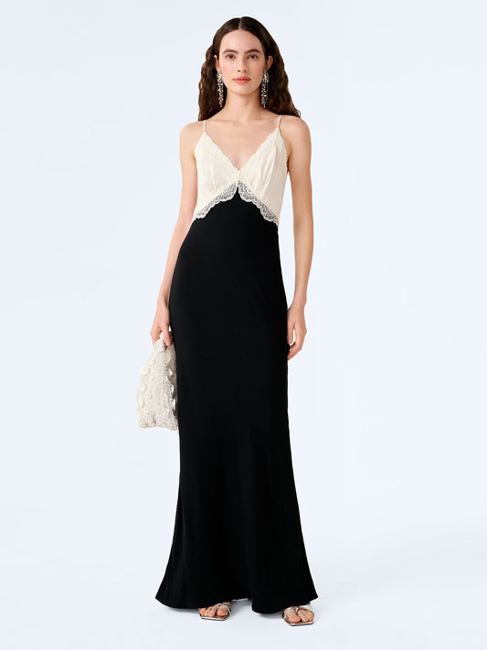 Drew Maxi Dress in Black and White