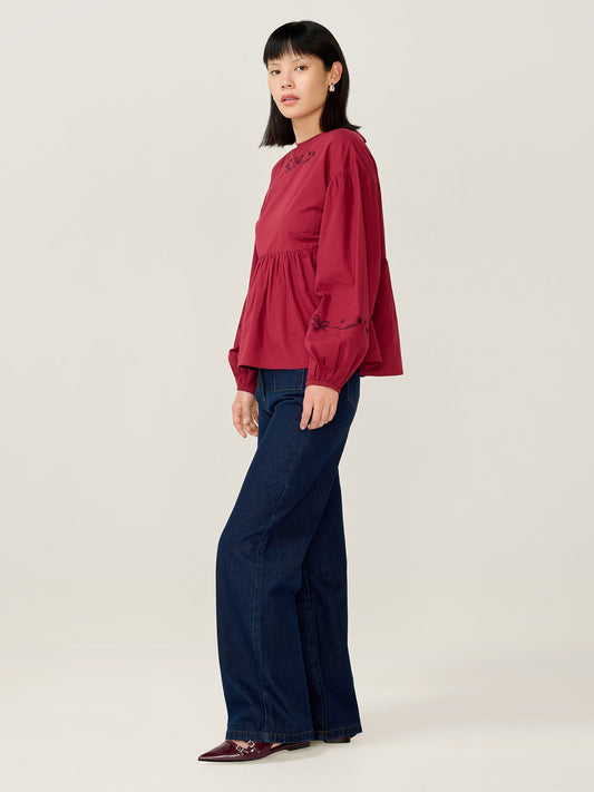 Elma Blouse in Merlot