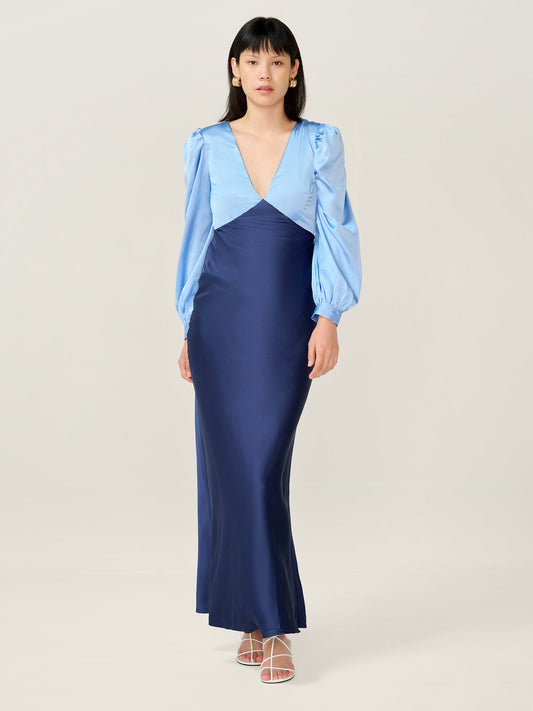 Francoise Dress in Blue and Navy