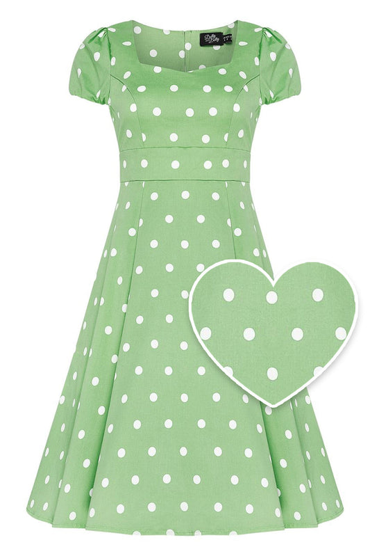 Claudia Mint Green Polka Dot Dress