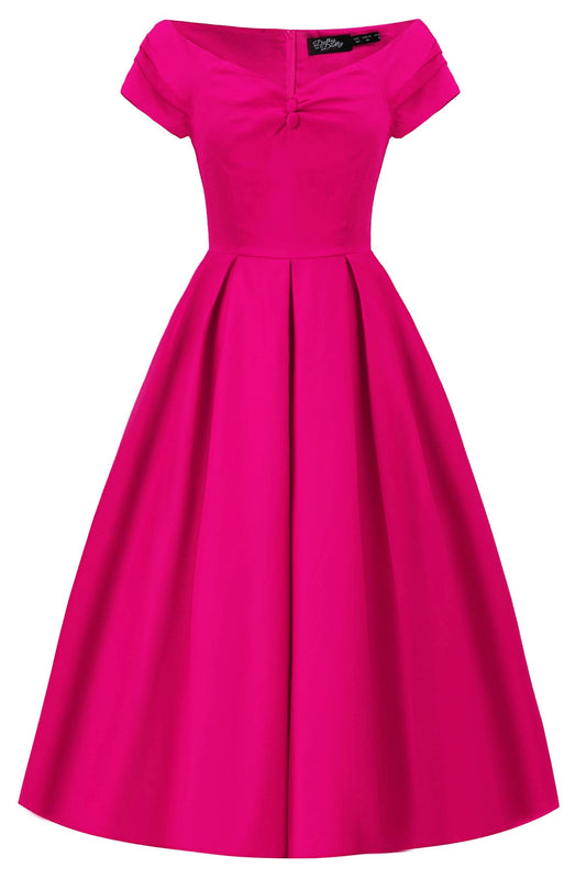 Lily Hot Pink Off Shoulder Dress