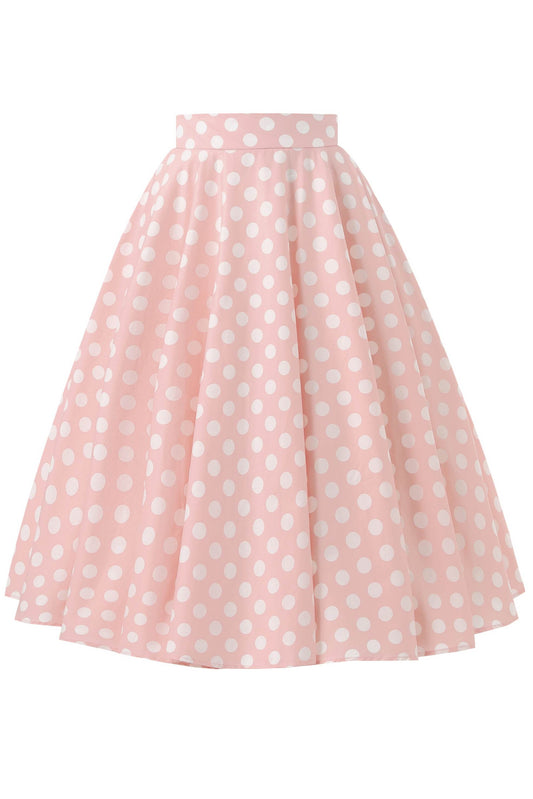 Maisie Light Pink Polka Dot Full Circle Midi Skirt