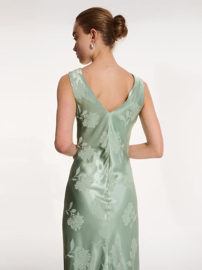 Iris Jacquard Dress in Sage