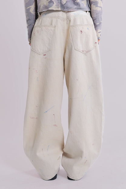 Ecru Paint Colossus Jeans
