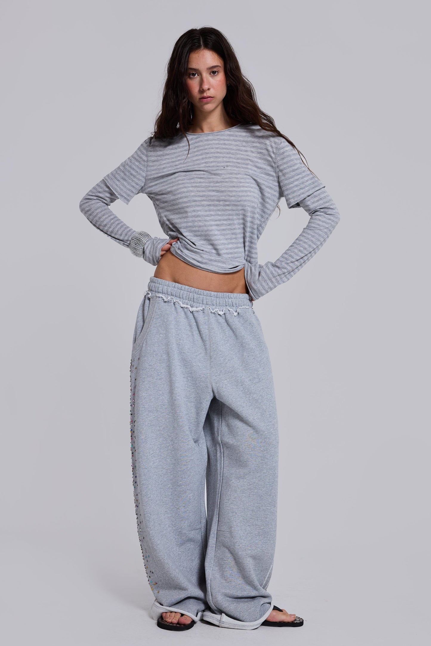 Line Double Layer Long Sleeve Top