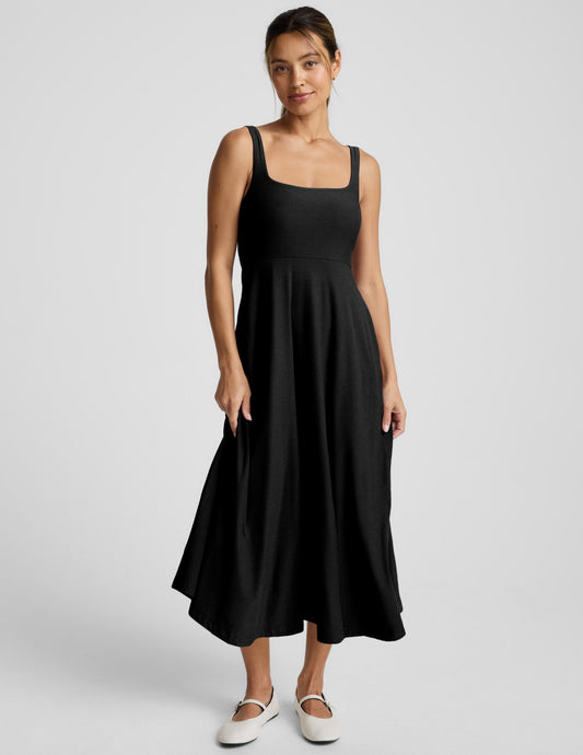 Featherweight At The Ready Square Neck Midi Dress