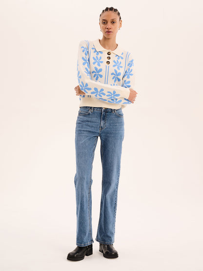 Loren Jumper in Blue and Cream