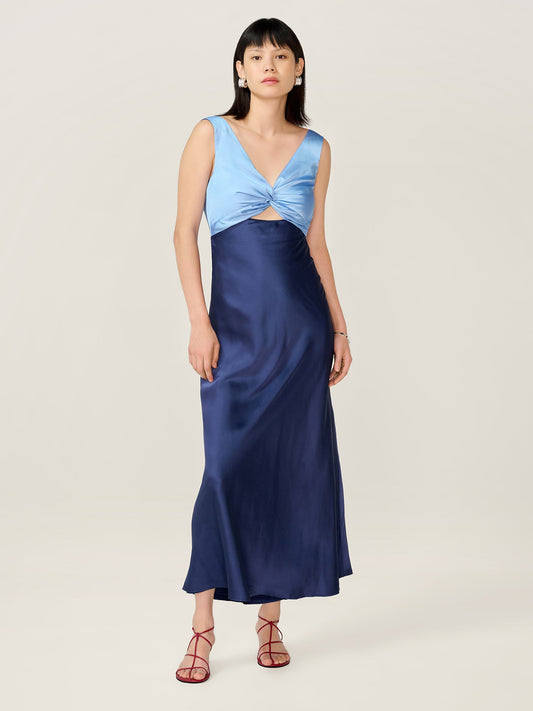 Maggy Dress in Blue and Dark Blue
