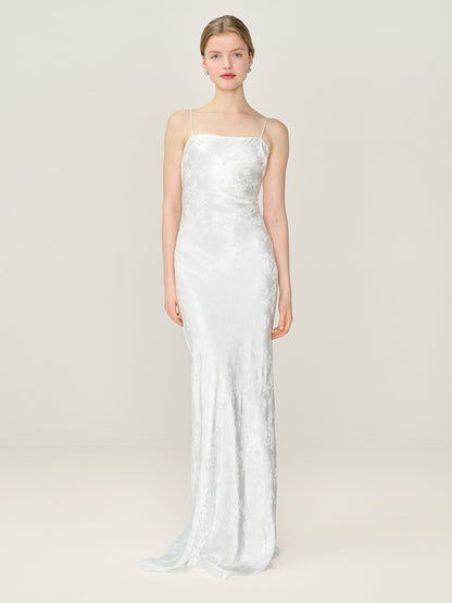 Mira Jacquard Dress in Ivory