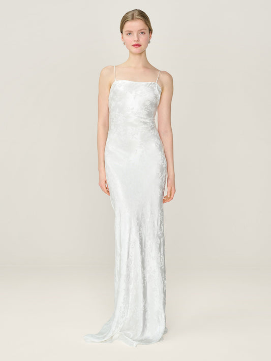 Mira Jacquard Dress in Ivory