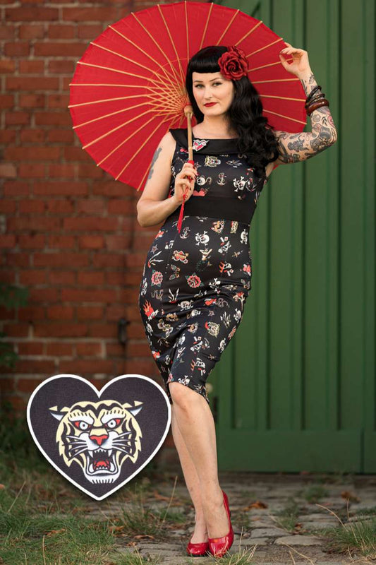 Darla Old School Tattoo Wiggle Dress