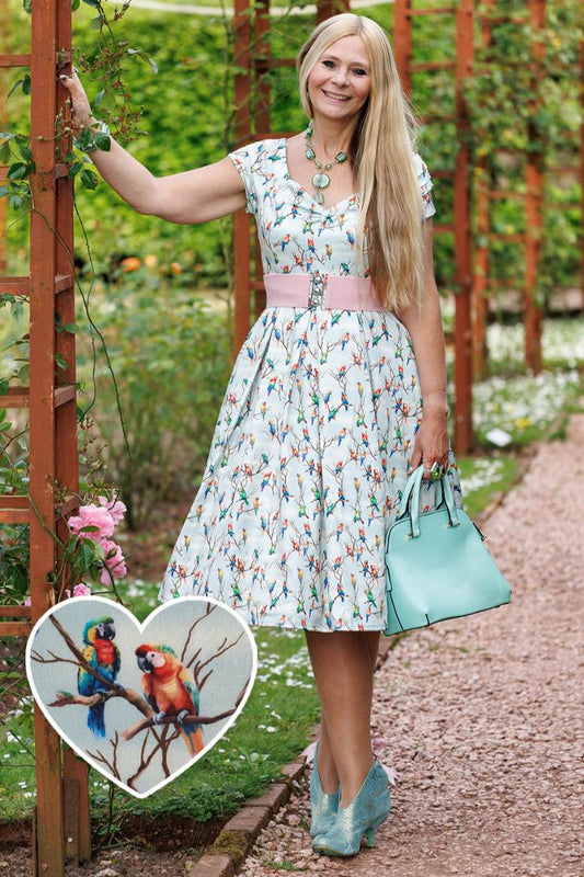 Lily Light Green Parrot Off Shoulder Dress