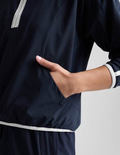 Stretch Woven Course Contrast Half Zip Pullover