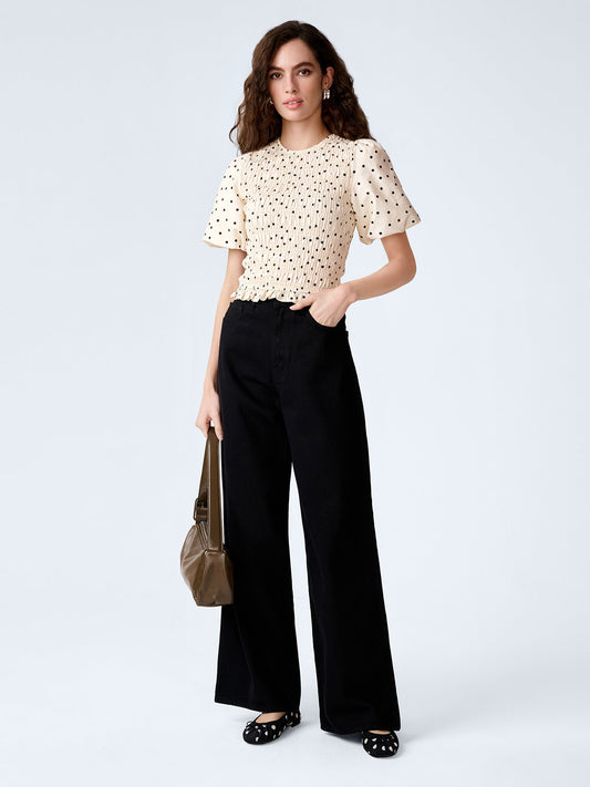 Nicolla Top in White Polka Dot