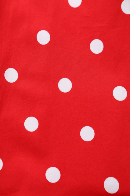 Amanda Polka Dot Swing Dress In Red & White