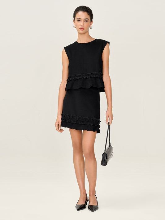 Prudie Cord Skirt in Black