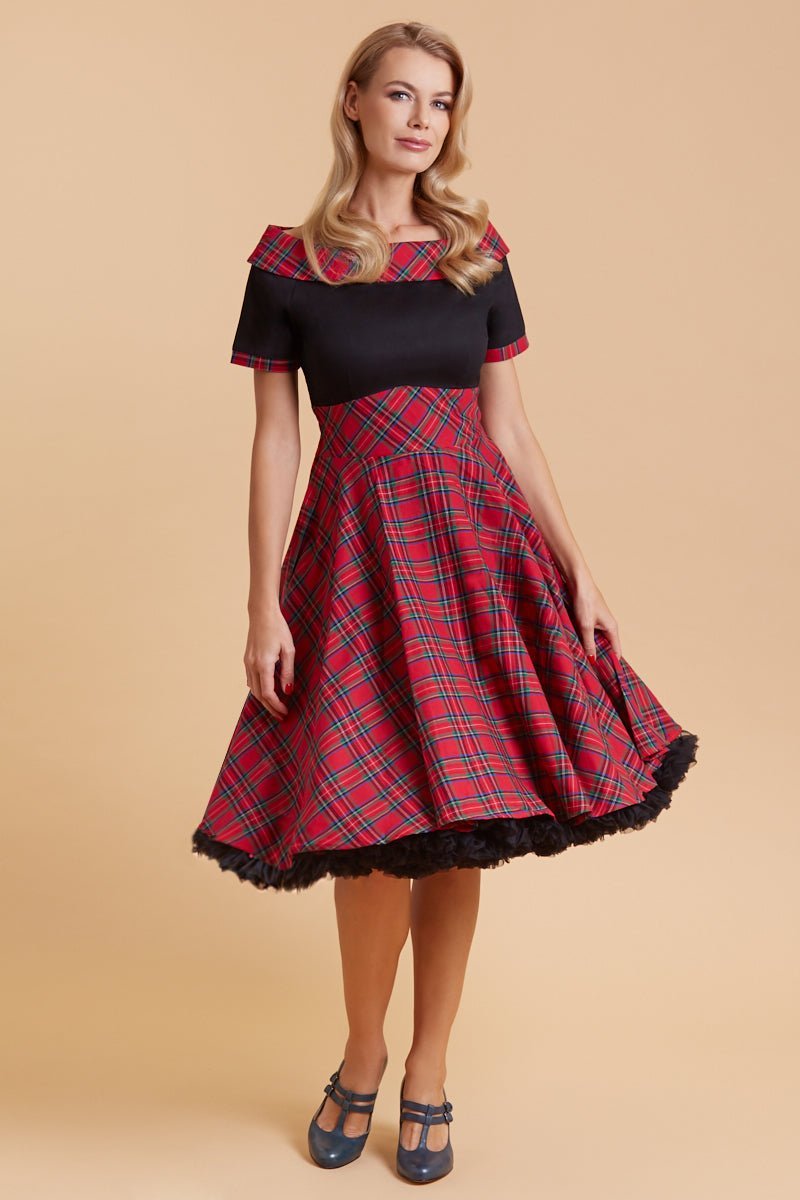 Darlene Red Tartan Swing Dress