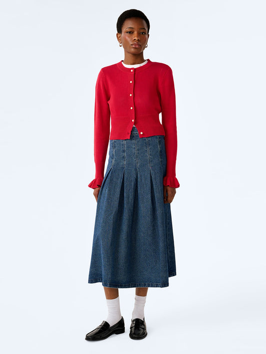 Pru Skirt in Mid Wash
