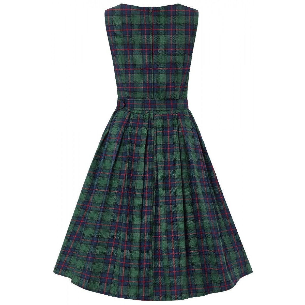 Annie Tartan Swing Dress in Green/Red