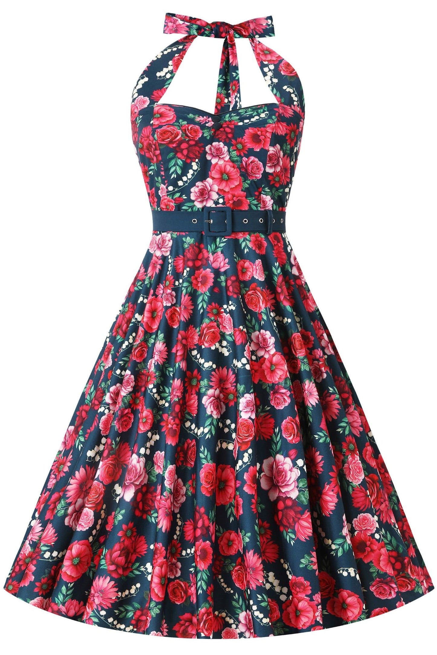 Daisy Pink Floral Halter Dress