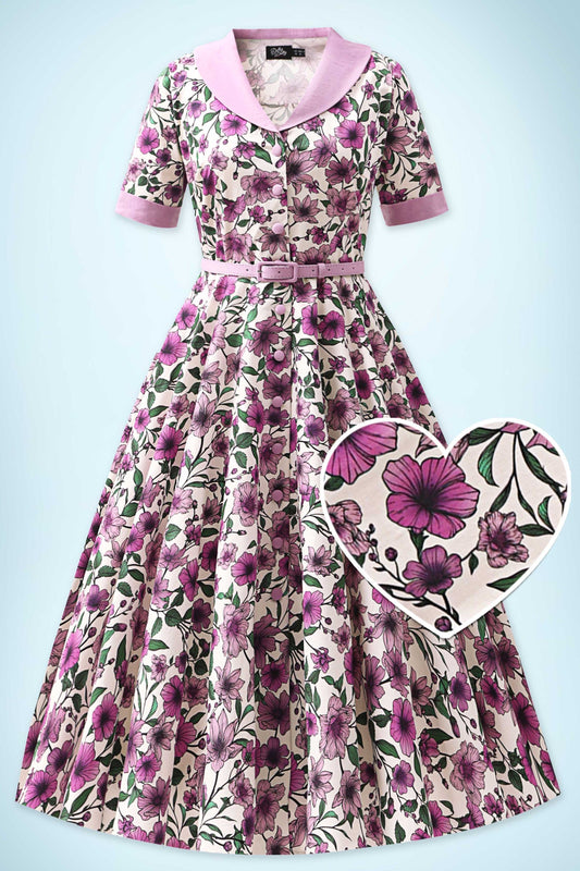 Mollie White Anemone Full Circle Shirt Dress