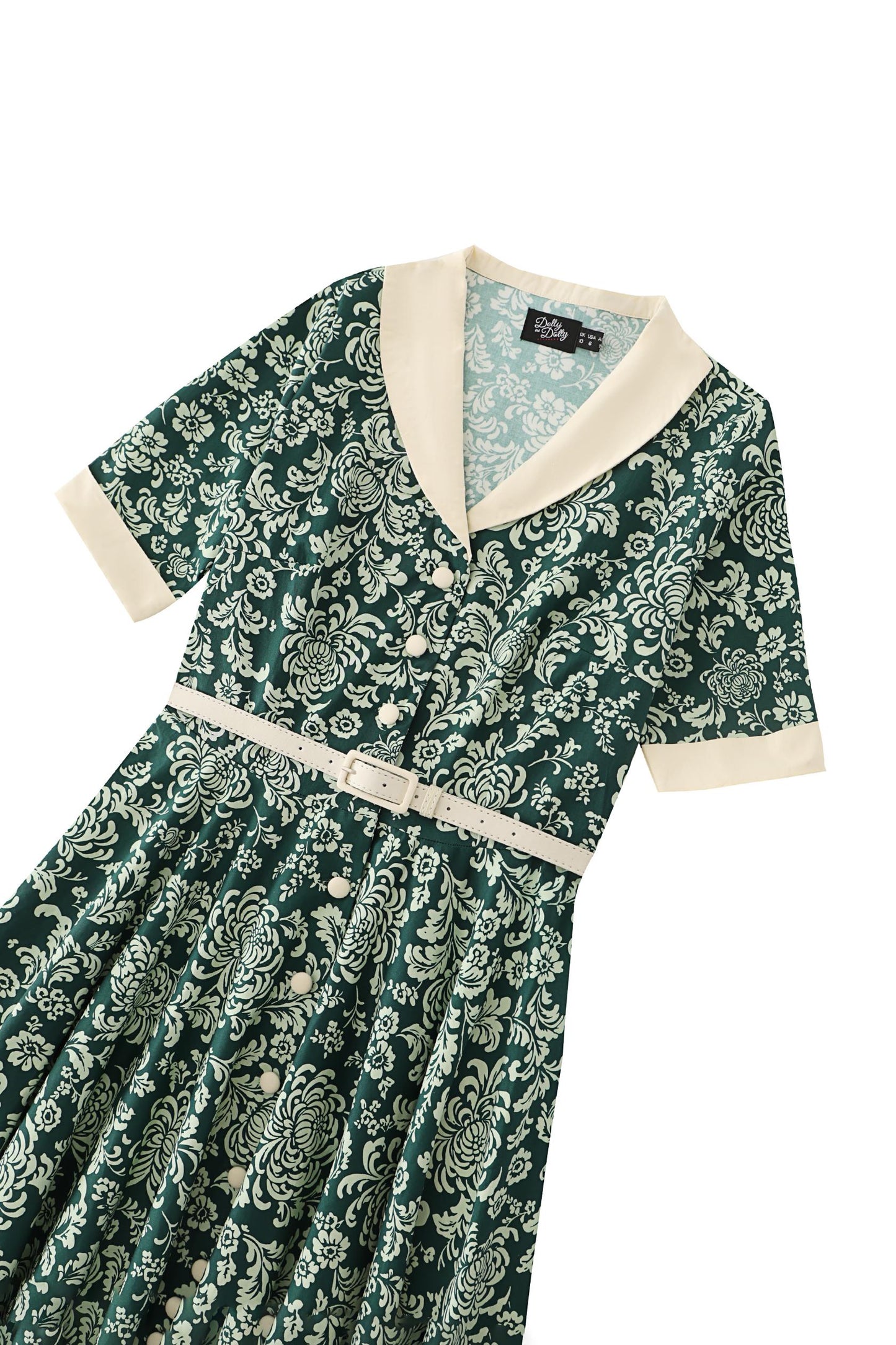 Mollie Teal Chrysanthemum Full Circle Shirt Dress