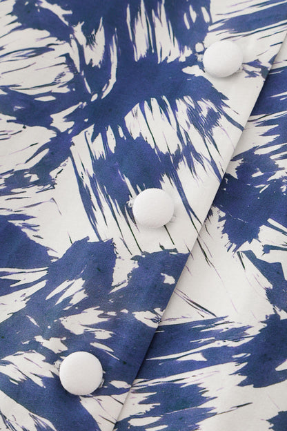 Mollie White Abstract Full Circle Shirt Dress