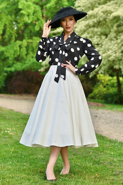 Margaret Black Polka Dot Blouse
