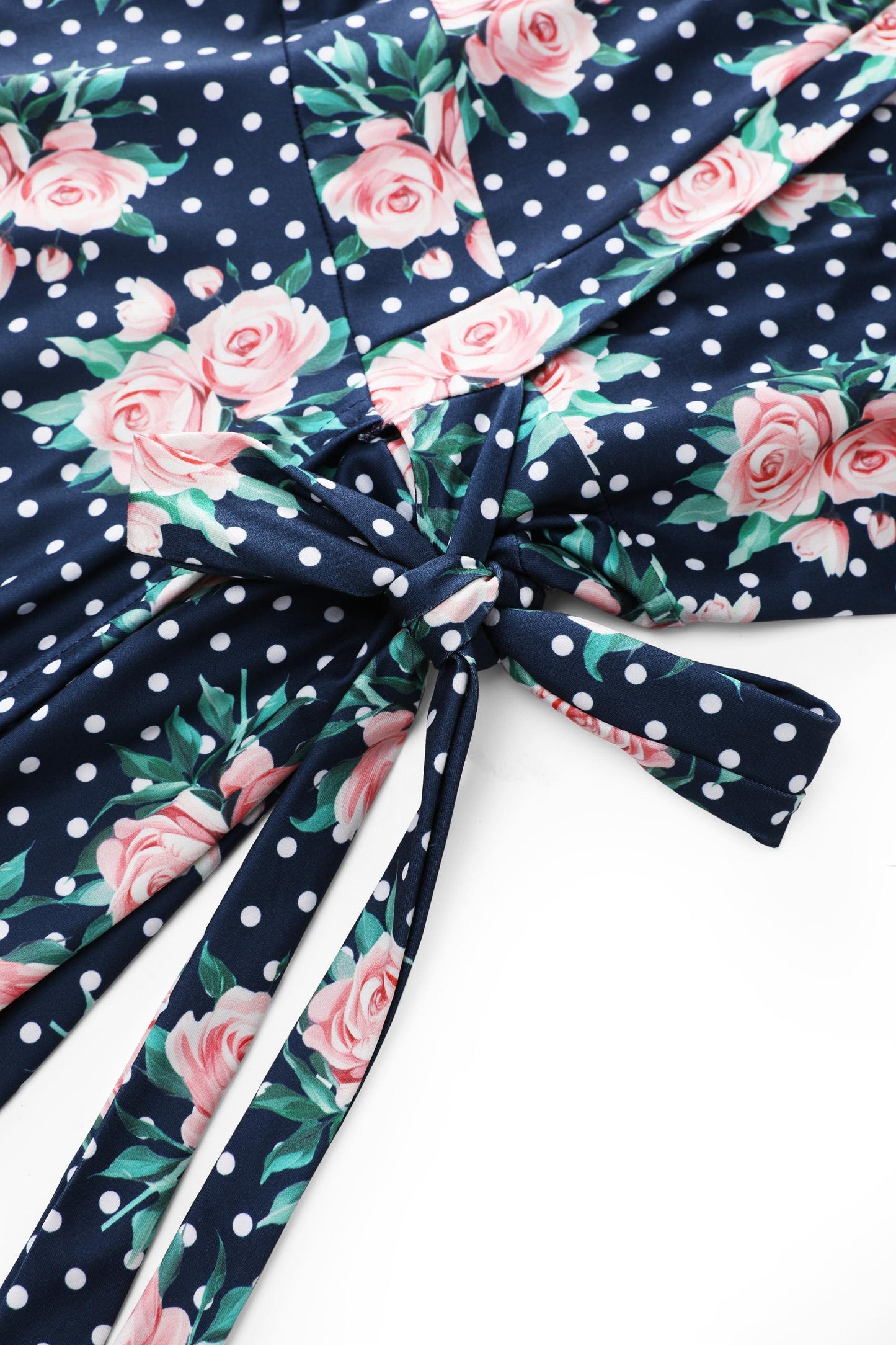 Matilda Rose & Dot Wrap Dress in Navy Blue