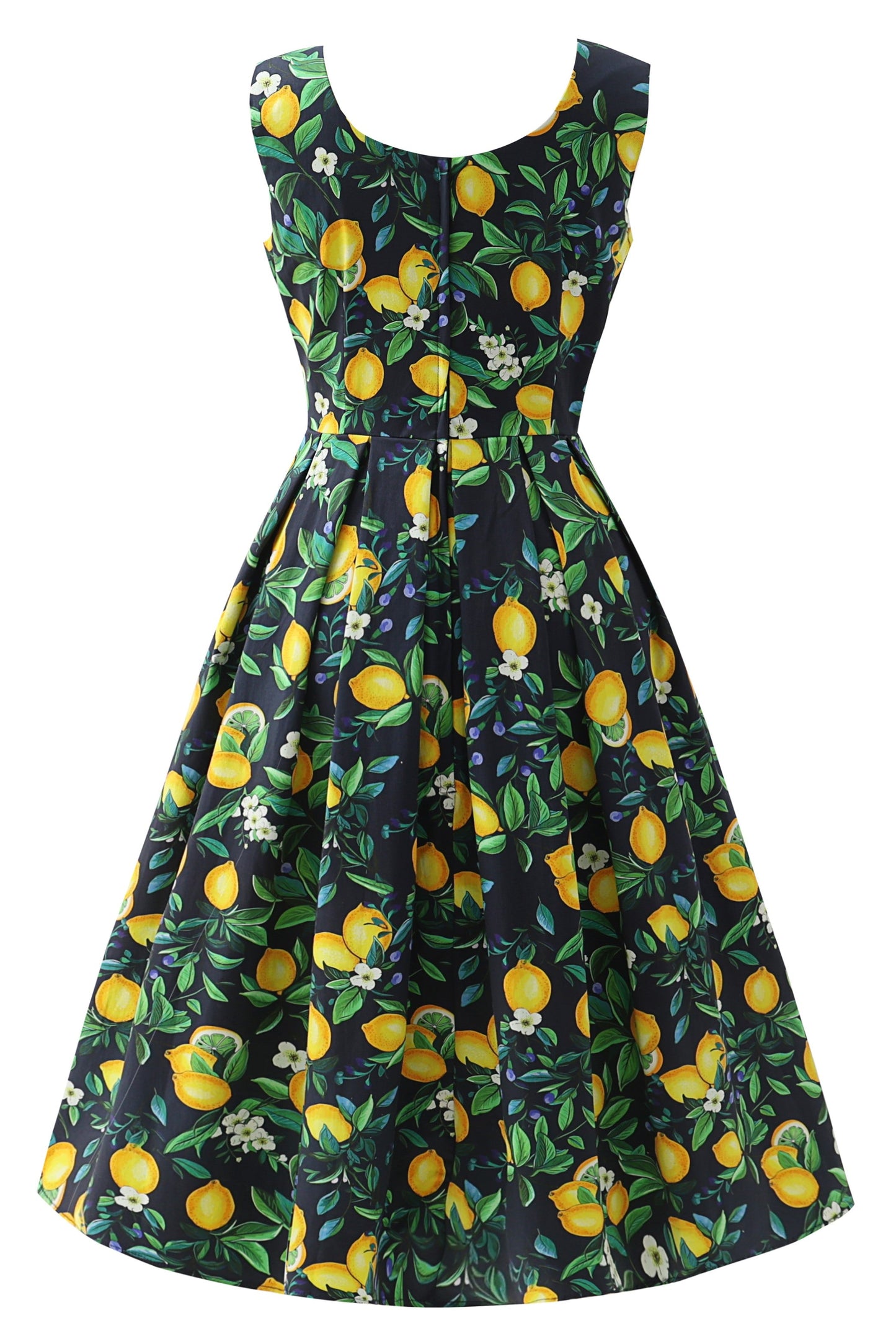 Ophelia Black Lemon Midi Dress