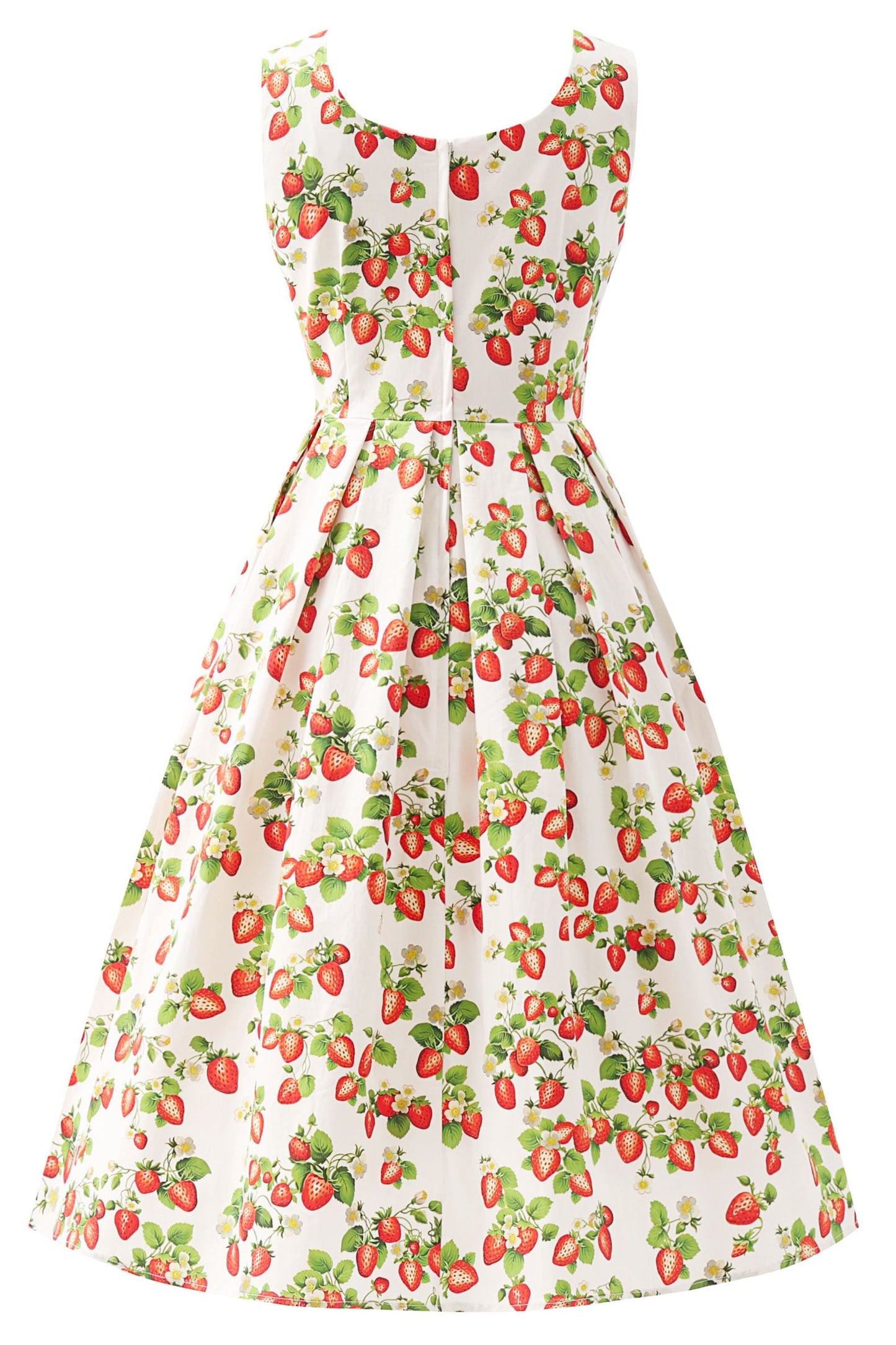 Ophelia White Strawberry Midi Dress