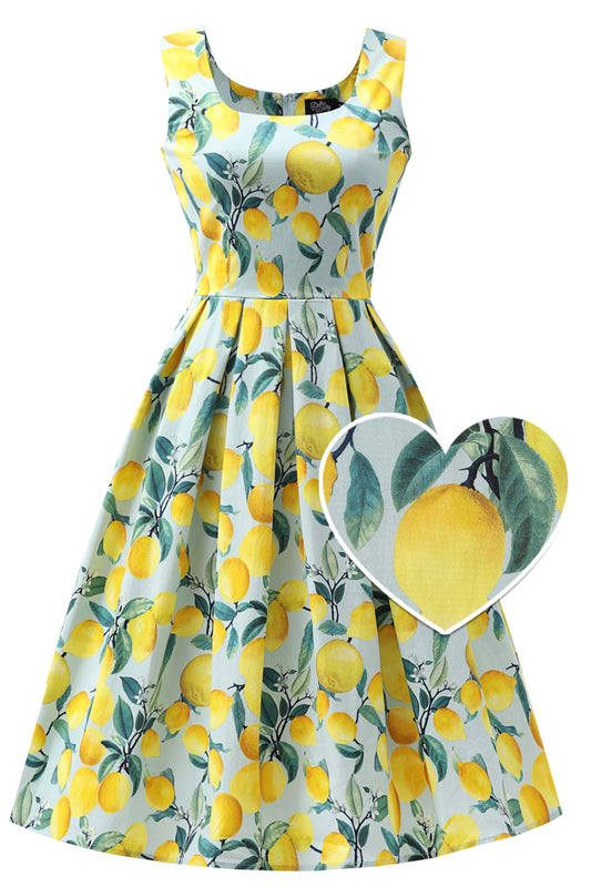 Amanda Summer Lemon Dress In Light Blue