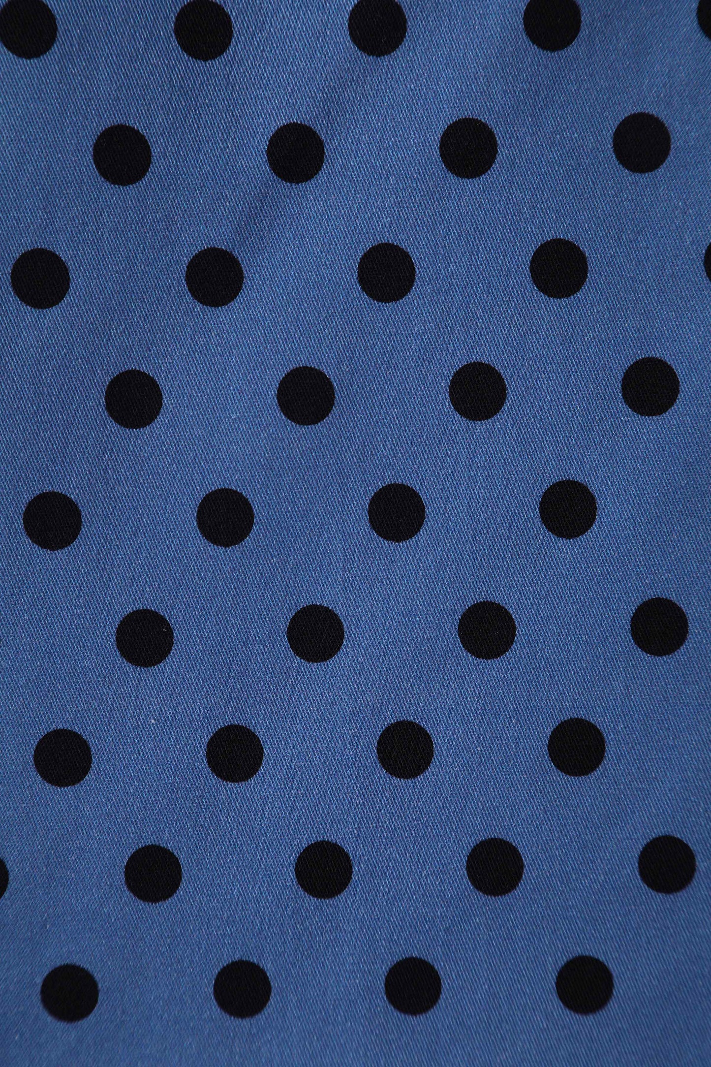 Adela Sleeveless Wiggle Dress in Blue Polka Dot Print