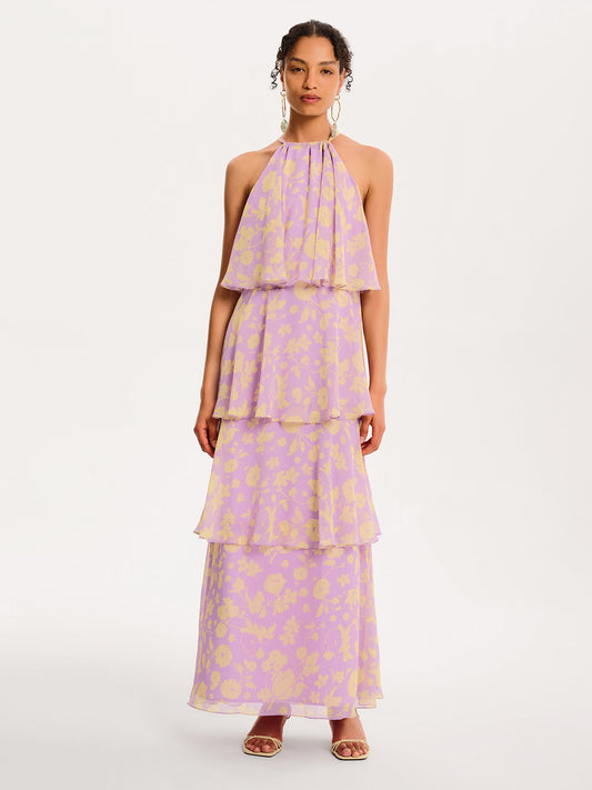 Cleo Floral Dress in Lilac Floral